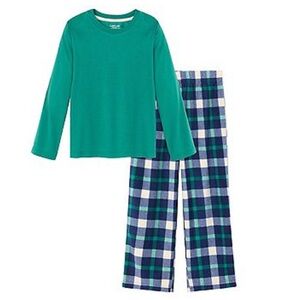 Cuddl Duds Boys Shirt and Buffalo Check Plaid Pants Pajamas
